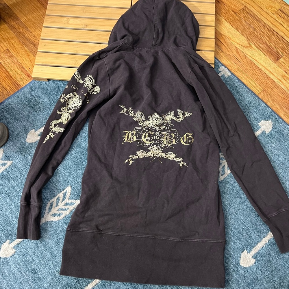 BCBGMaxAzria dark brown zip up hoodie Jacket M - Picture 2 of 6